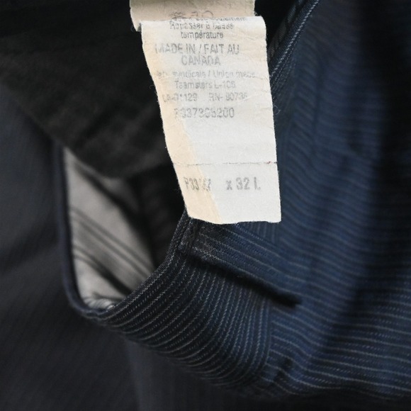 Calvin Klein 42R 33x32 Navy Blue Striped 100% Wool Mens Jacket Pants Suit - Picture 10 of 12